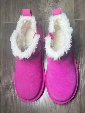 Koolaburra Hot Pink Faux-Shearling Slip-On Slippers